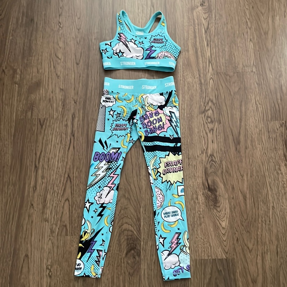Stronger blue sport set - bra and leggings